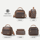 TOMI MITO Bolsa Feminina De Transversal Com Monograma Em Estilo Retrô Bolsa Quadrada Com Estampa Vintage TM9185